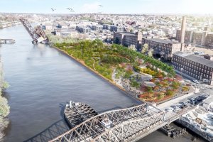 Graphic showing proposed development of the East Newark Riverfront Natural Resource Restoration Project (Credit: BASF)