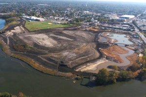 Aerial view of the Cramer Hill Park habitat and recreation restoration site. Photo: State of New Jersey